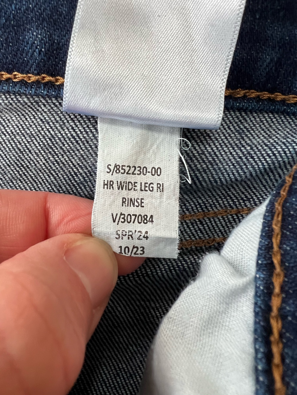 Banana Republic Wide-Leg High-Rise Full Length Raw Hem Stretch Blue Jeans, 27/4 - Picture 10 of 10